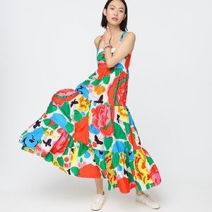 JCrew Jardin Raffi floral print maxi dress